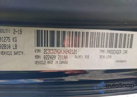 2018 Dodge Challenger Sxt z USA, uszkodzony, nr VIN 2C3CDZAGXJH242121